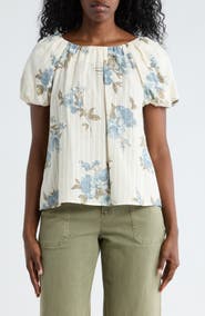 CHENAULT Print Puff Sleeve Top