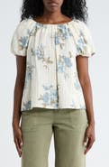 CHENAULT Print Puff Sleeve Top