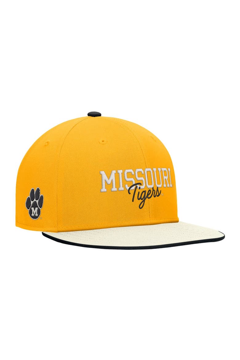 Men's Nike Gold Missouri Tigers Vintage Script Pro Dri-FIT Snapback Hat, Main, color, Gold