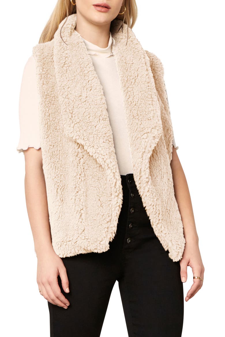 BB Dakota Fleeced I Could Do Faux Fur Vest, Main, color, OATMEAL