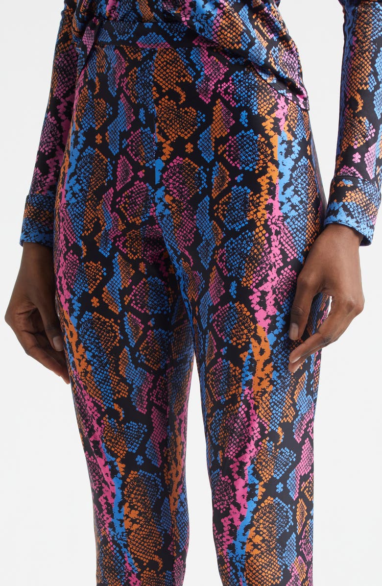 Versace Python Print Leggings, Alternate, color, Sky Pink Sapphire Autumn Spice