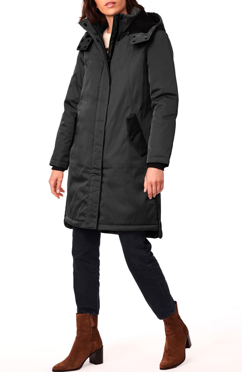 Bernardo Micro Breathable Water Resistant Recycled Polyester Raincoat, Alternate, color, Black