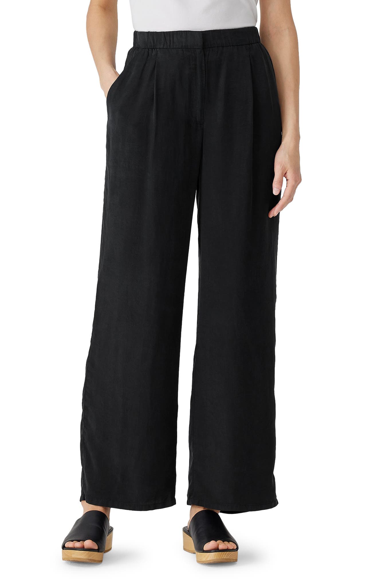 Eileen Fisher Pleated Wide Leg Pants