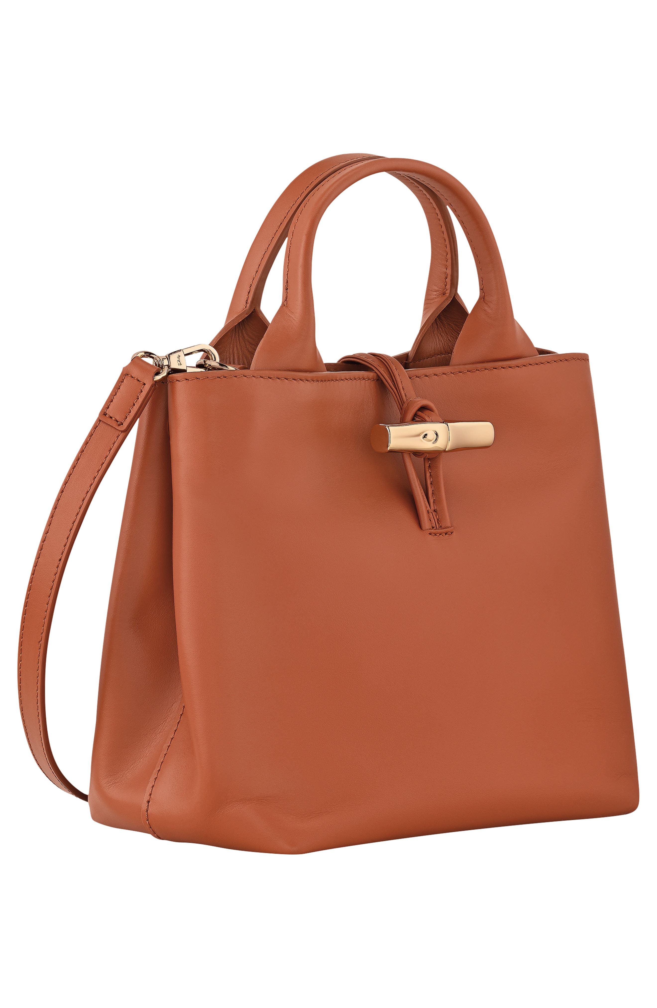 Longchamp Small Le Roseau Leather Tote, Alternate, color, 