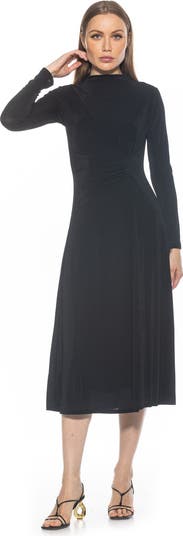 Marla Long Sleeve Draped Midi Dress