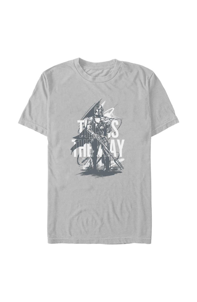 Star Wars: The Mandalorian and Grogu Men's Star Wars The Mandalorian and Grogu This Is the Way Painting  Graphic T-Shirt, Main, color, Ice Grey