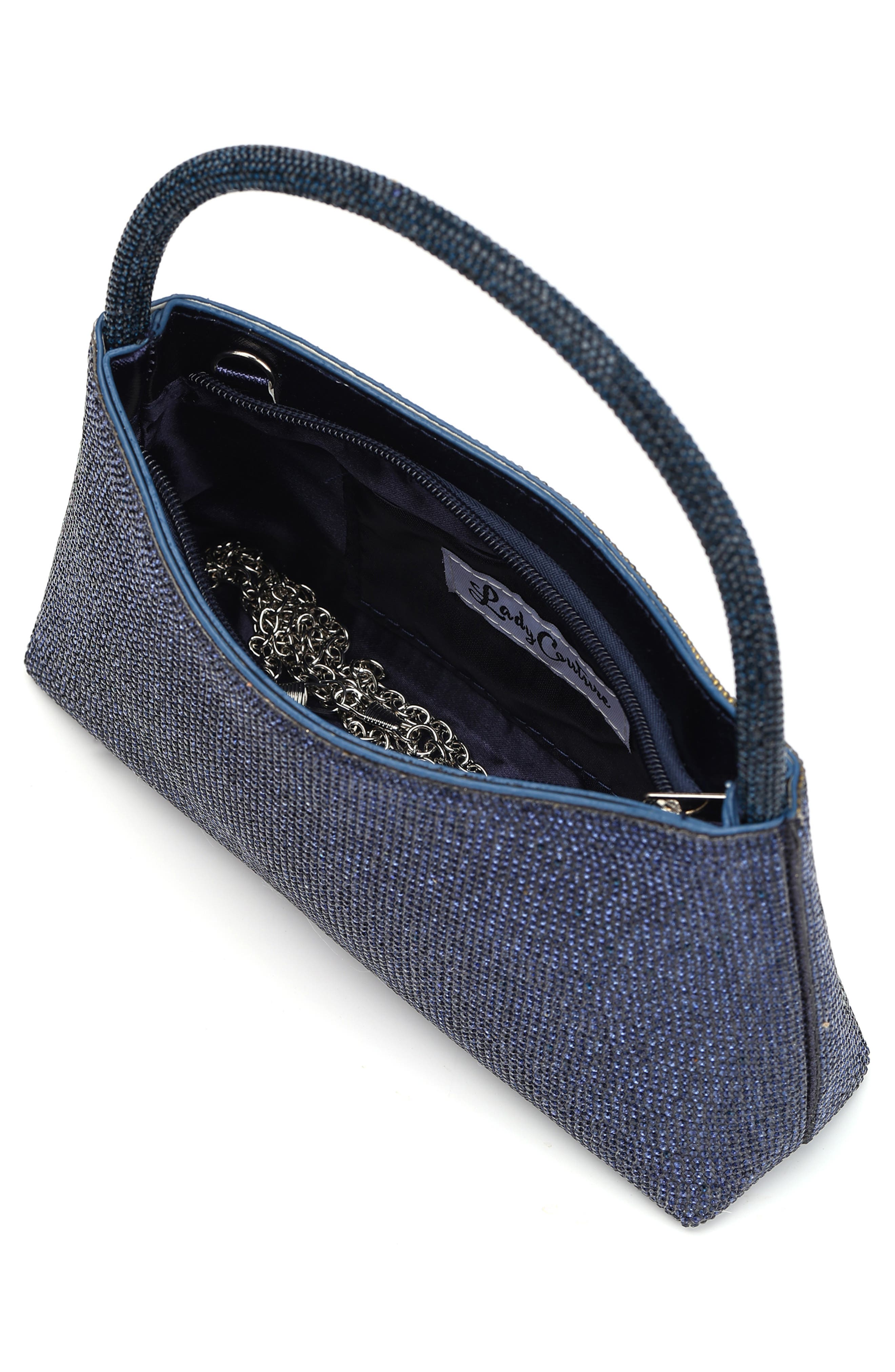 Dressy Rhinestone Top Handle Bag, Alternate, color, NAVY