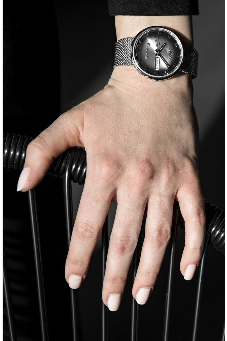 Commander Shade Mesh Strap Watch, Alternate, color, SILVER