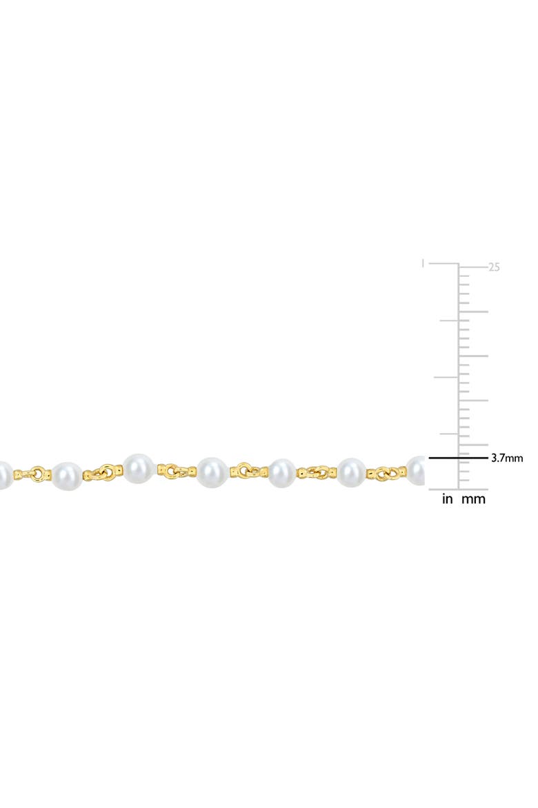Cultured Pearl Station Bracelet 10k, Alternate, color, Yellow Gold