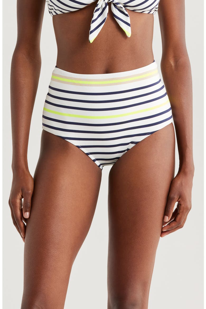 Elsi High Waist Bikini Bottoms, Main, color, BAHAR CREAM