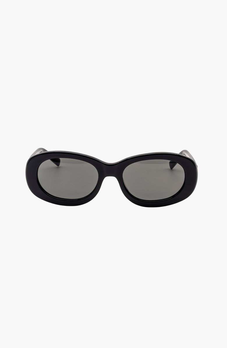 Italic Celeste Oval Italian Acetate Sunglasses, Main, color, Black