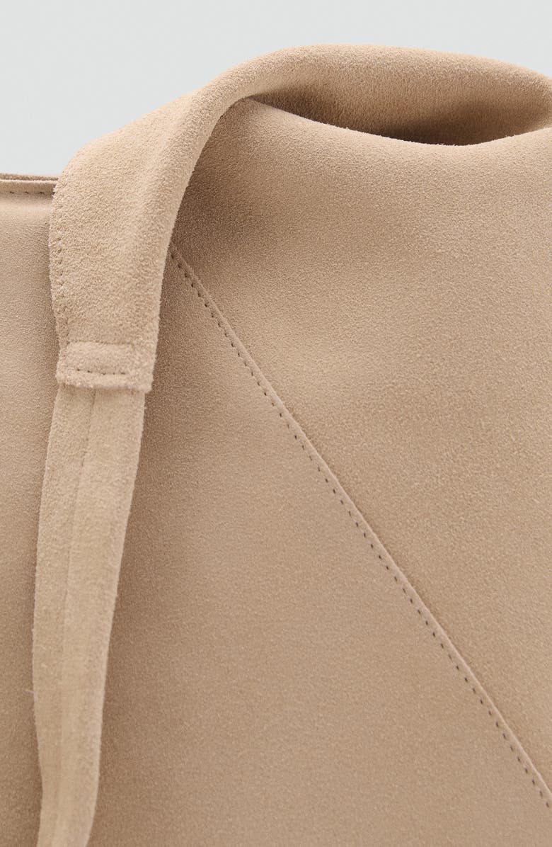 MANGO Suede Shoulder Bag, Alternate, color, Sand