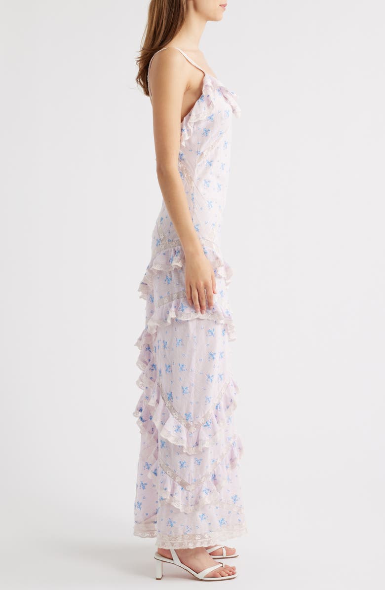 LoveShackFancy Nocelle Ruffle Sleeveless Dress, Alternate, color, Lilac Tide