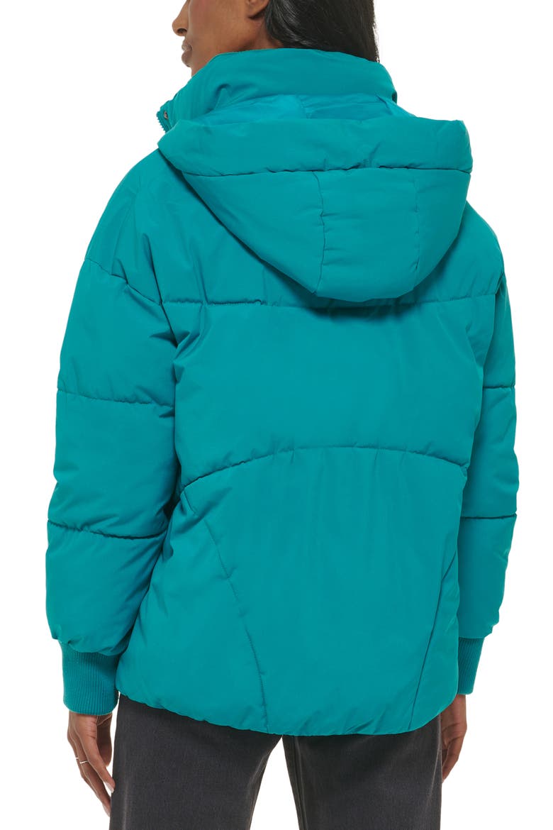 Quilted Puffer Jacket, Alternate, color, TEAL