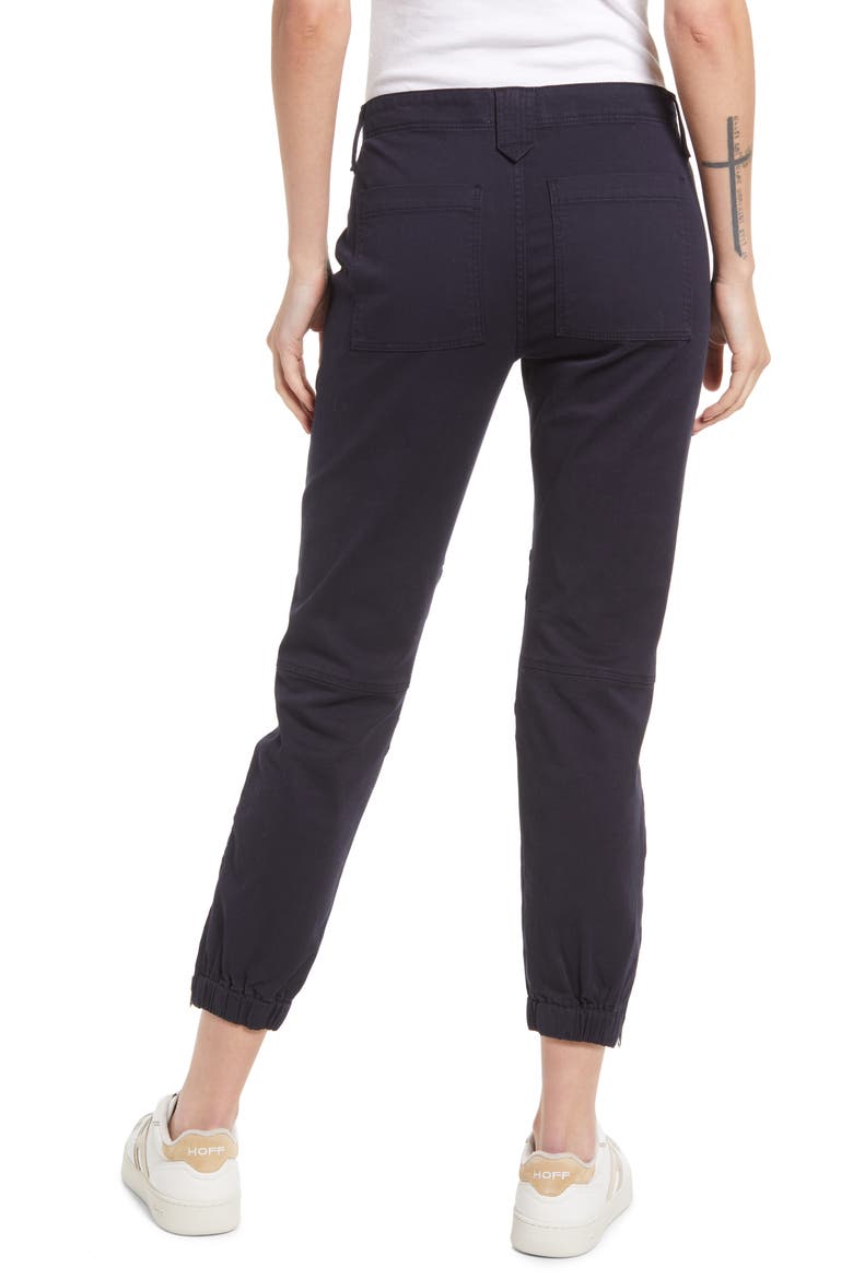 Trapunto Stitch Cuff Moto Pants, Alternate, color, WASHED NAVY