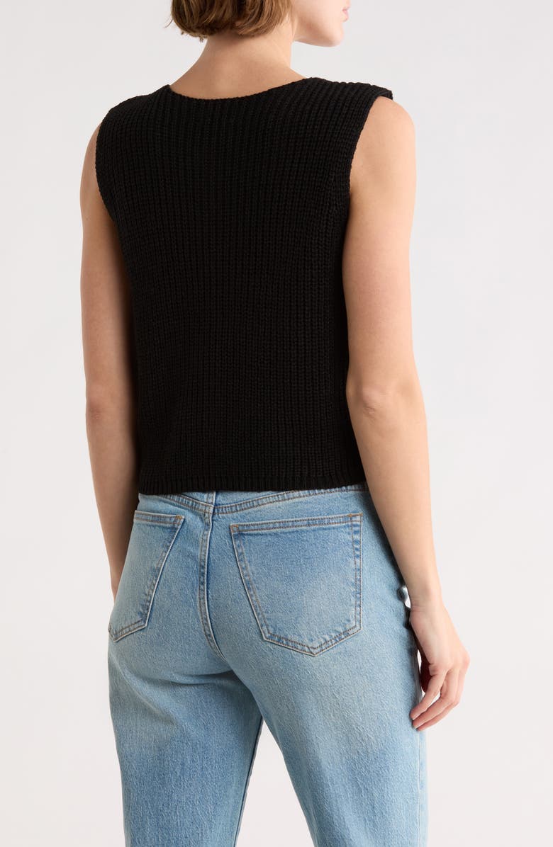 Blu Pepper Button-Up Sweater Tank, Alternate, color, Black