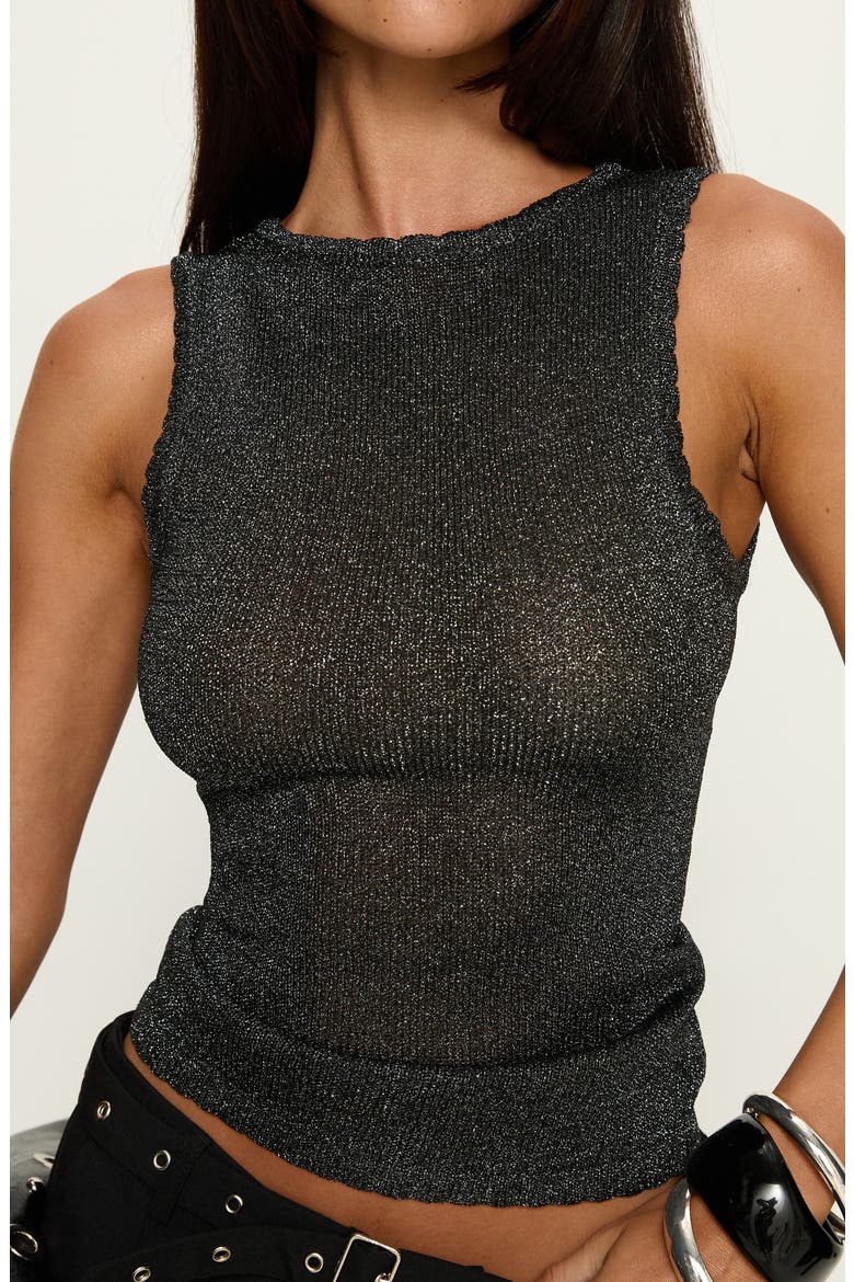No Pretending Glitter Knit Tank, Alternate, color, BLACK GLITTER