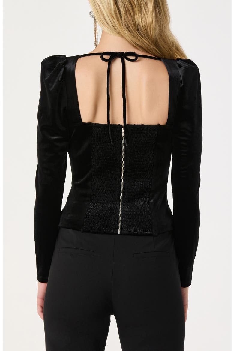 Dariana Velvet Top, Alternate, color, BLACK