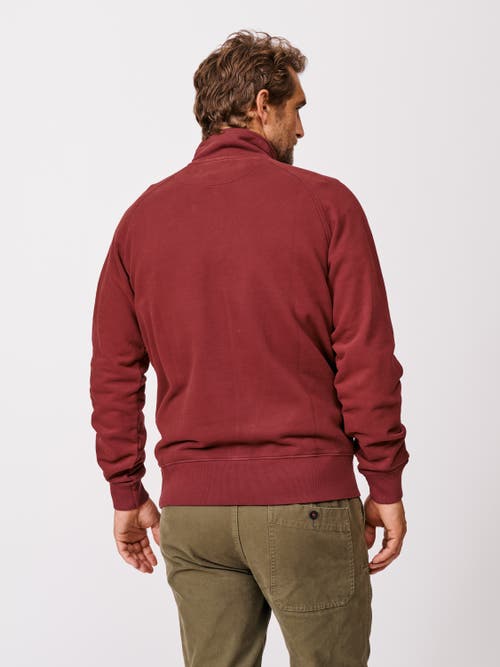 Aubin Provost Zip Neck Sweatshirt In Burgundy