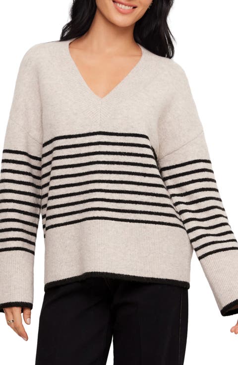 Stripe V-Neck Sweater