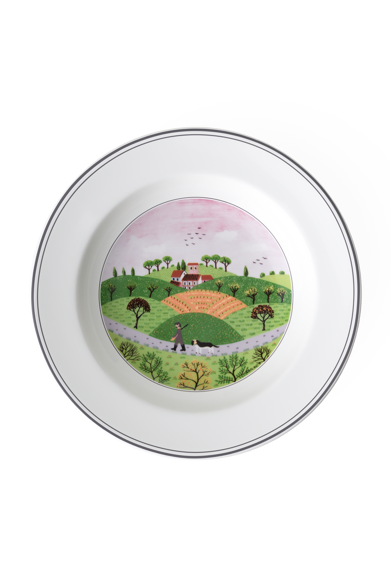 Design Naif Rim Soup #6 Hunter & Dog, Main, color, None