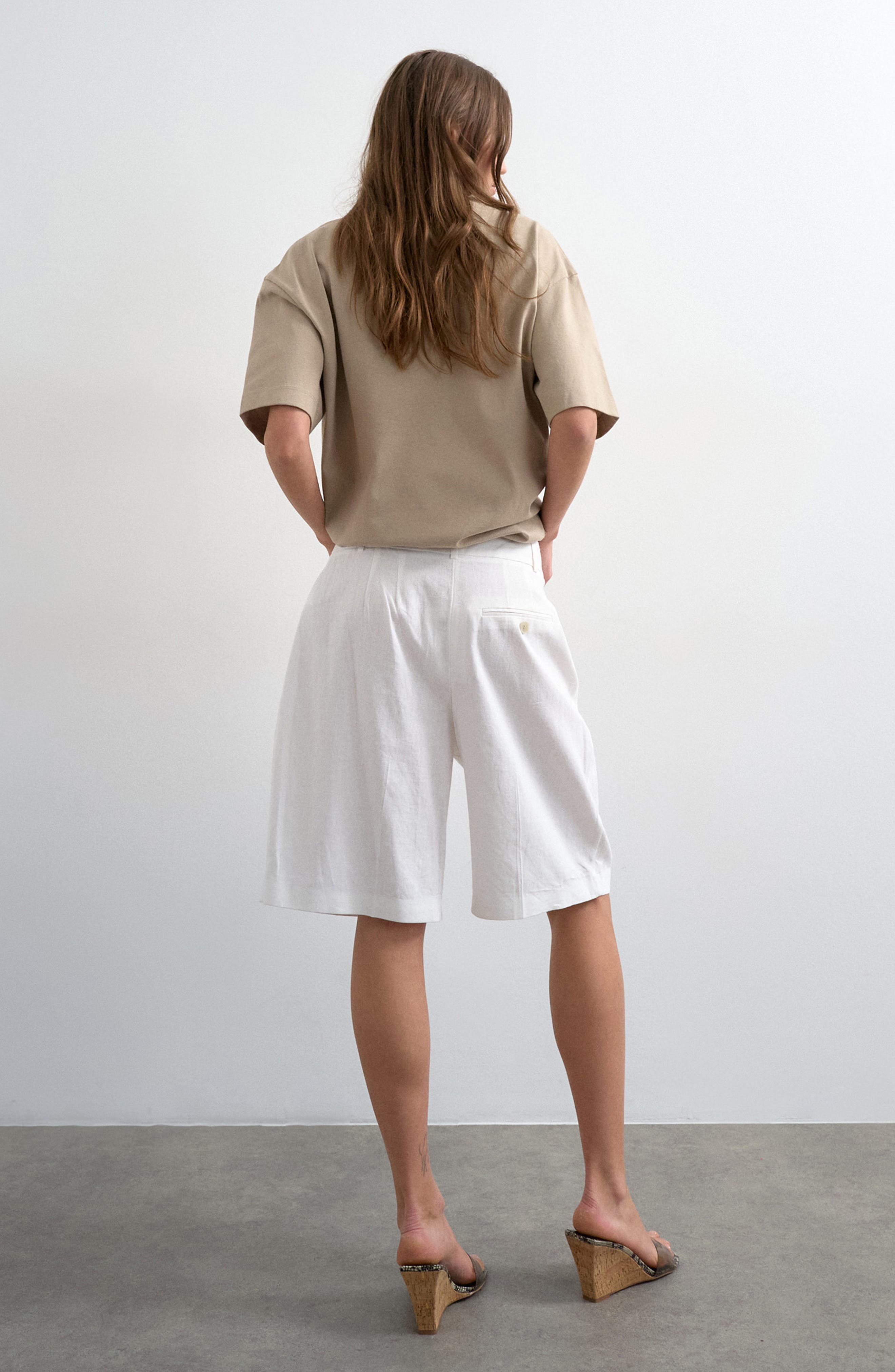 Linen Blend Bermuda Shorts - image 2