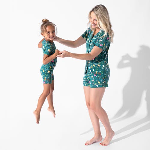 Bellabu Bear Kids Unisex Mandrakes Potions & Herbs 2-piece Short Sleeve & Shorts Pajama Set In Green