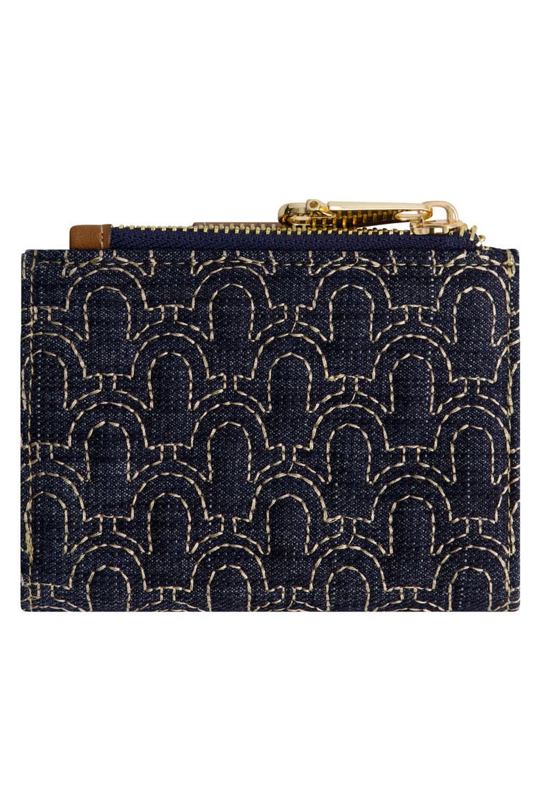 Horseshoe Quilted Small Wallet, Alternate, color, DARK DENIM