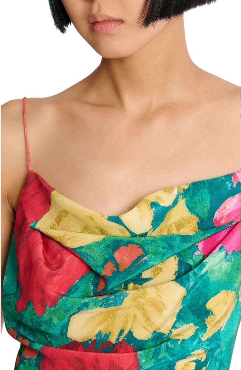 Balmain Printed crepe de Chine top with thin straps, Alternate, color, Multicolor