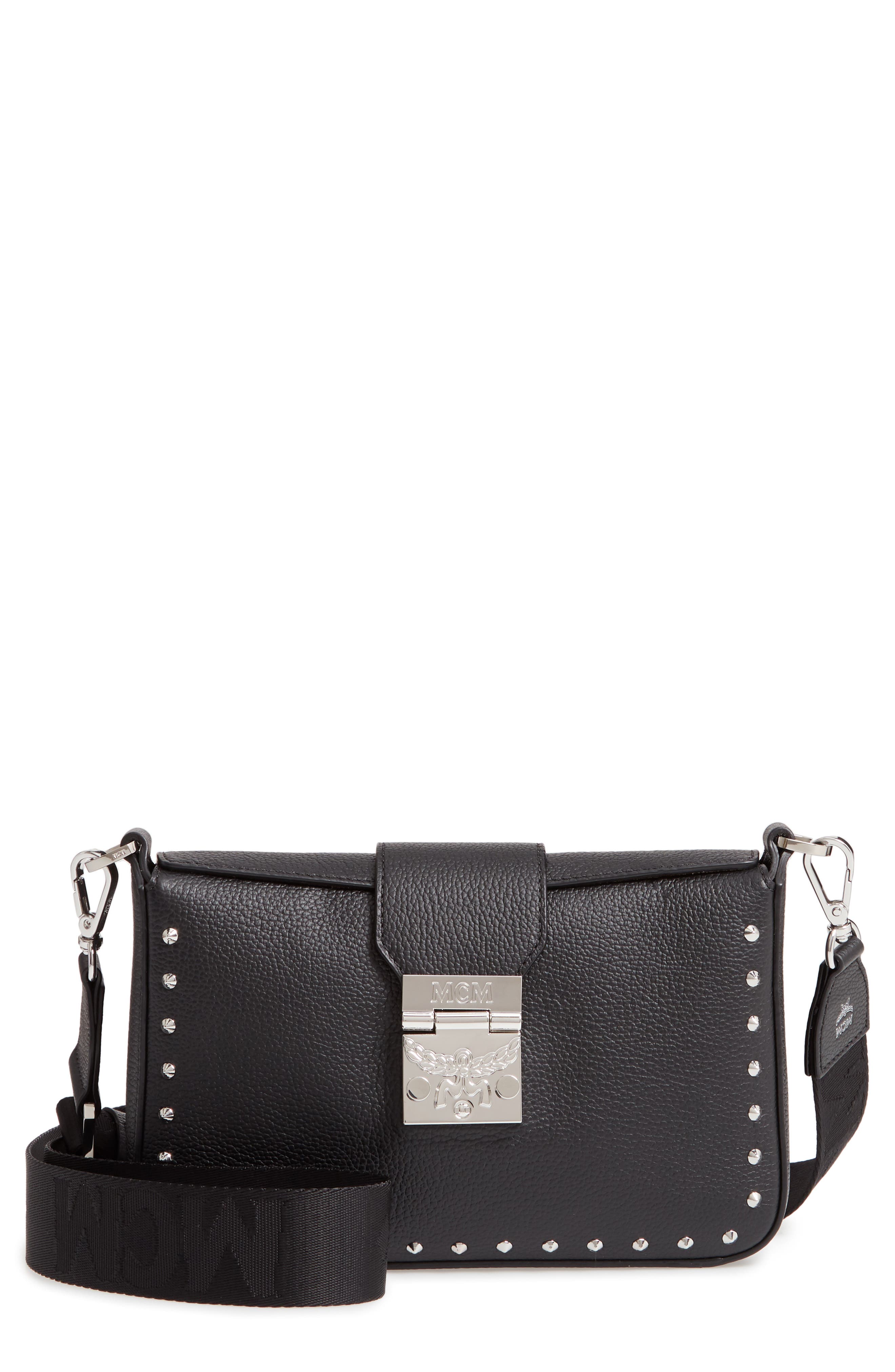 MCM XS Park Avenue Kasion Stud Leather Crossbody Bag, Main, color, 