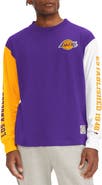 TOMMY JEANS Men's Tommy Jeans Purple Los Angeles Lakers Richie Color Block Long Sleeve T-Shirt