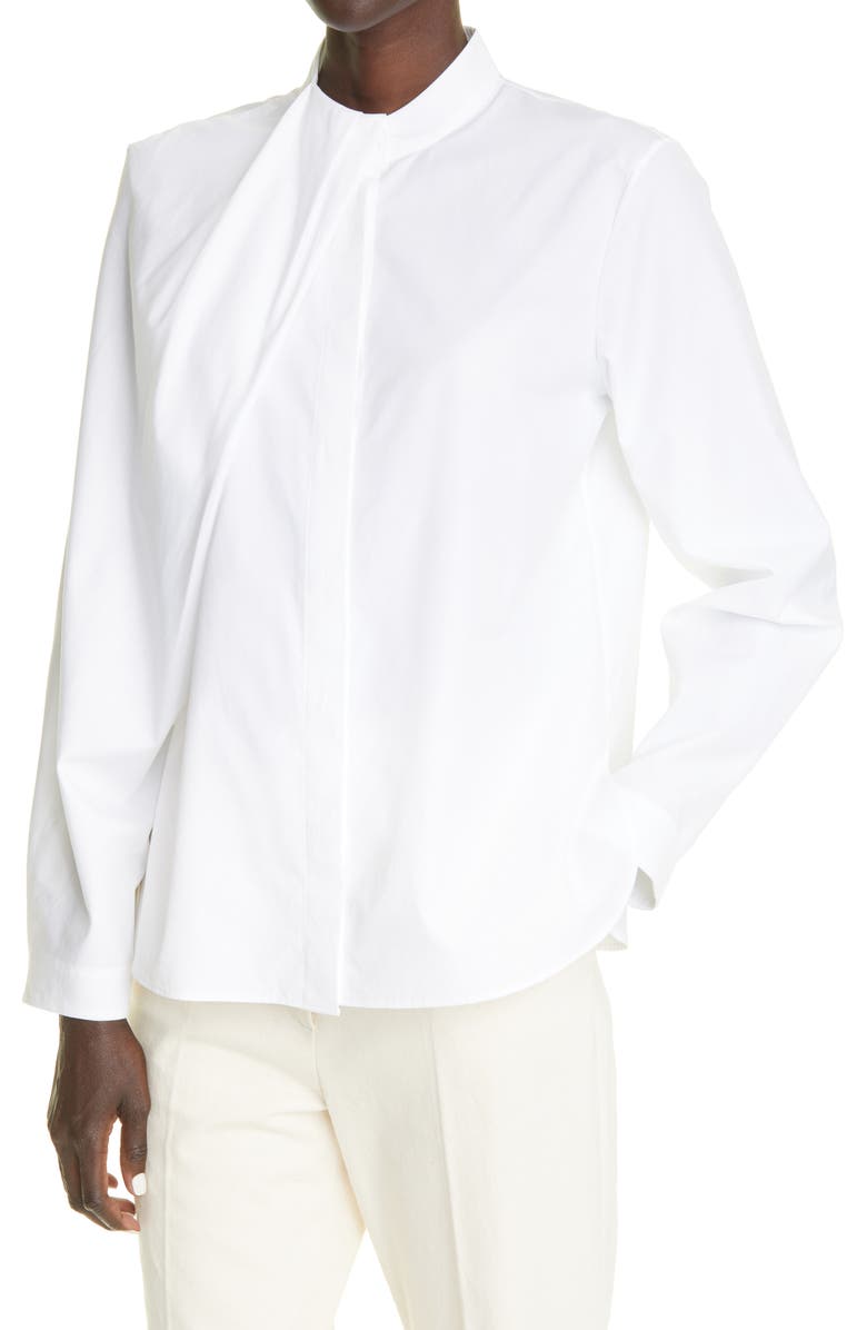 PARTOW Alexi Drape Detail Poplin Blouse, Alternate, color, 