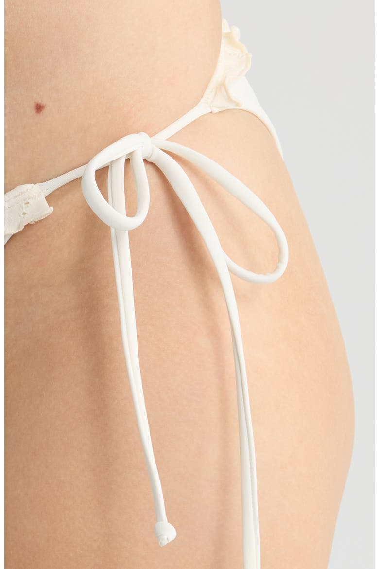 Sakura Ruffle Fixed Bow Bikini Bottoms, Alternate, color, GARDENIA