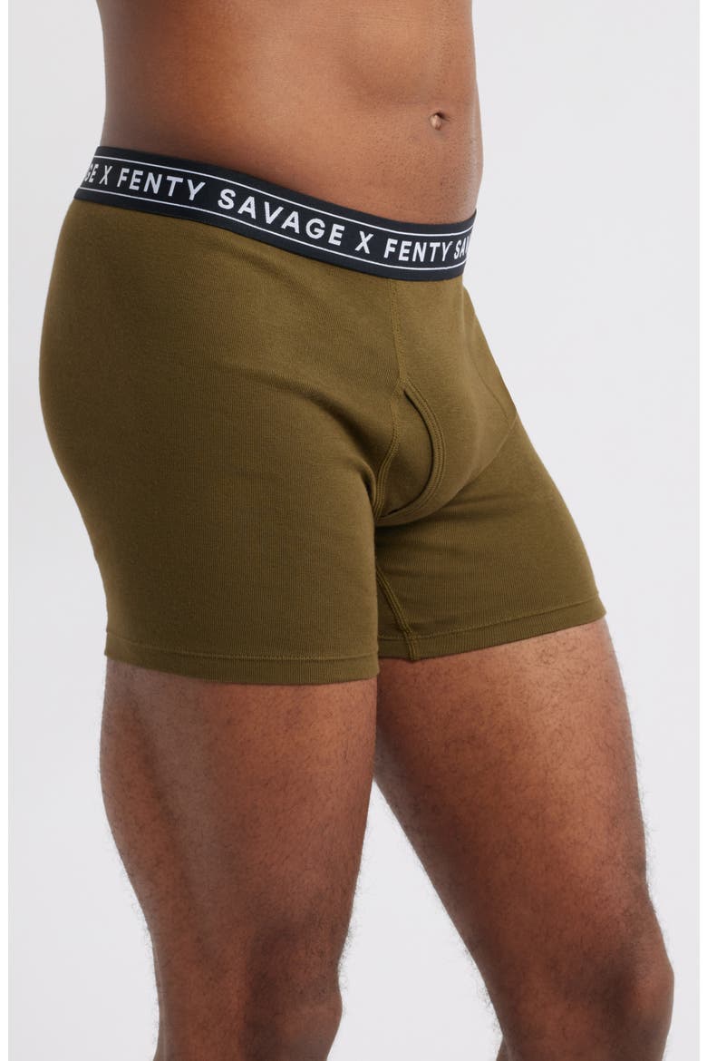 Savage Classics 3-Pack Boxer Briefs, Alternate, color, BLACK CAVIAR/ GREEN O