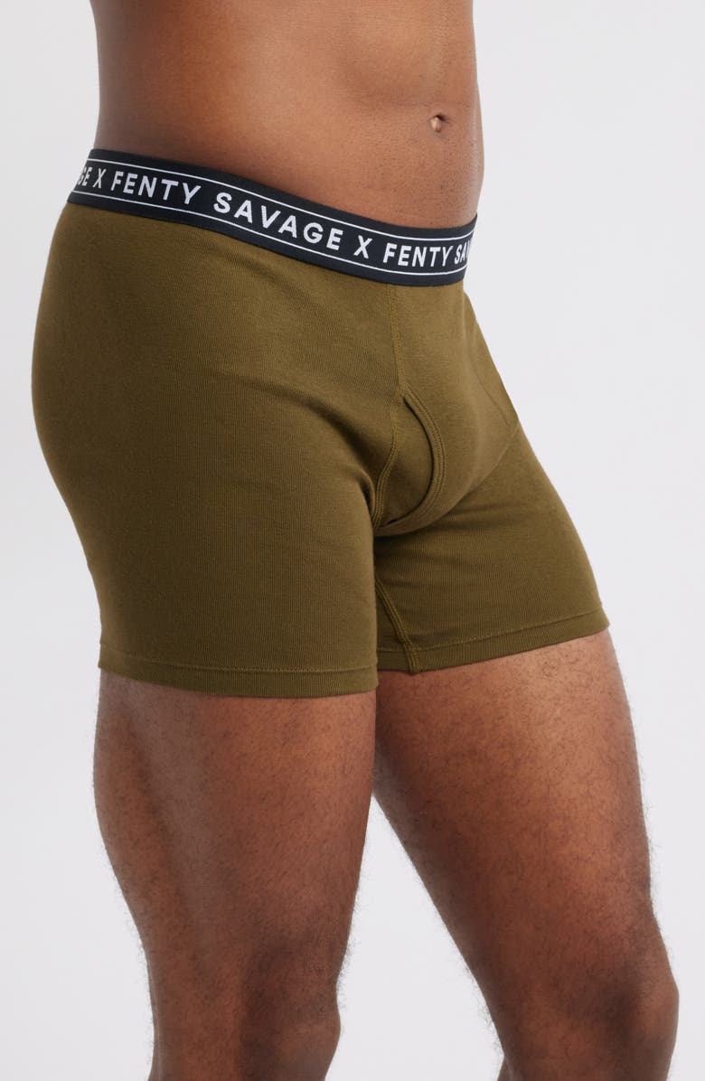 SAVAGE X FENTY Savage Classics 3-Pack Boxer Briefs, Alternate, color, Black Caviar/ Green O