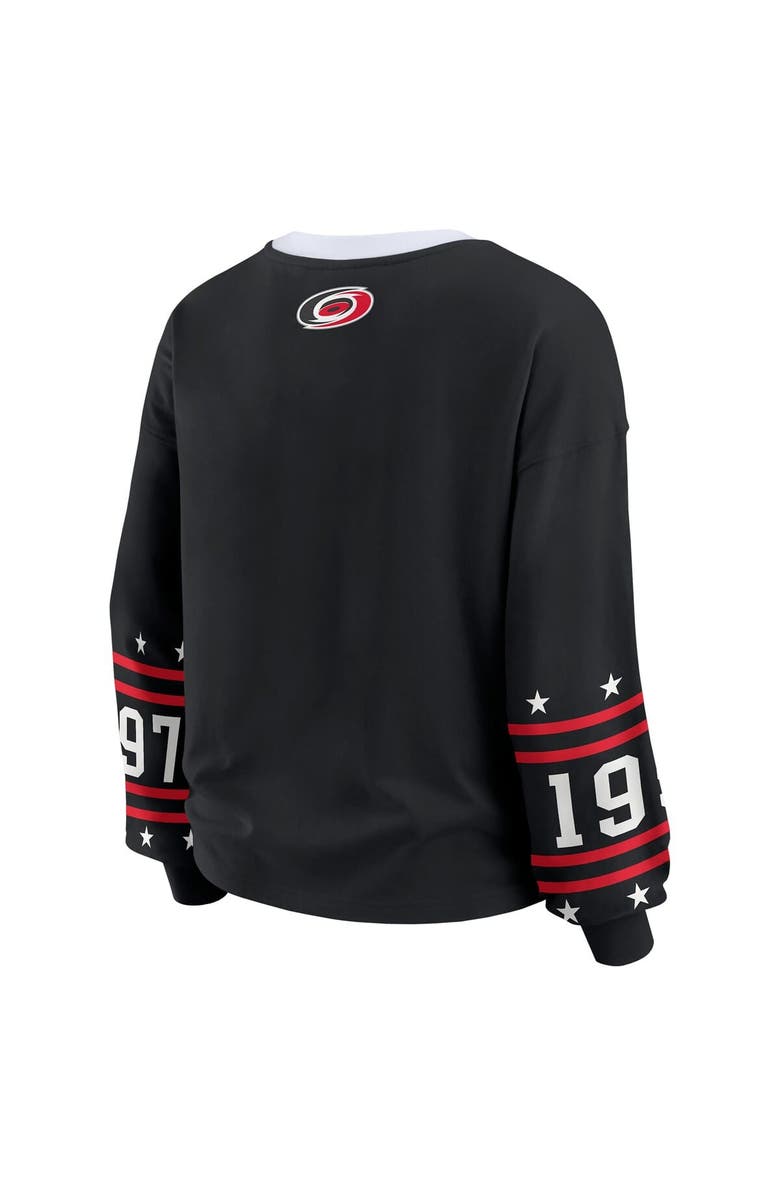 WEAR by Erin Andrews Women's WEAR by Erin Andrews Black Carolina Hurricanes Long-Sleeve Sport T-Shirt, Alternate, color, 