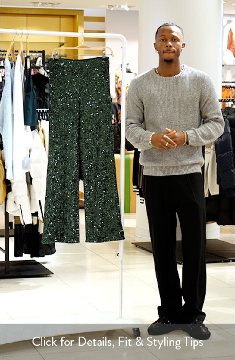 Sequin High Waist Wide Leg Pants, sales video thumbnail