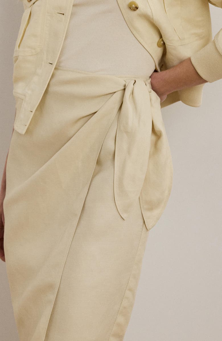 Lauren Ralph Lauren Linen Blend Twil Wrap Skirt, Alternate, color, Ivory Beige