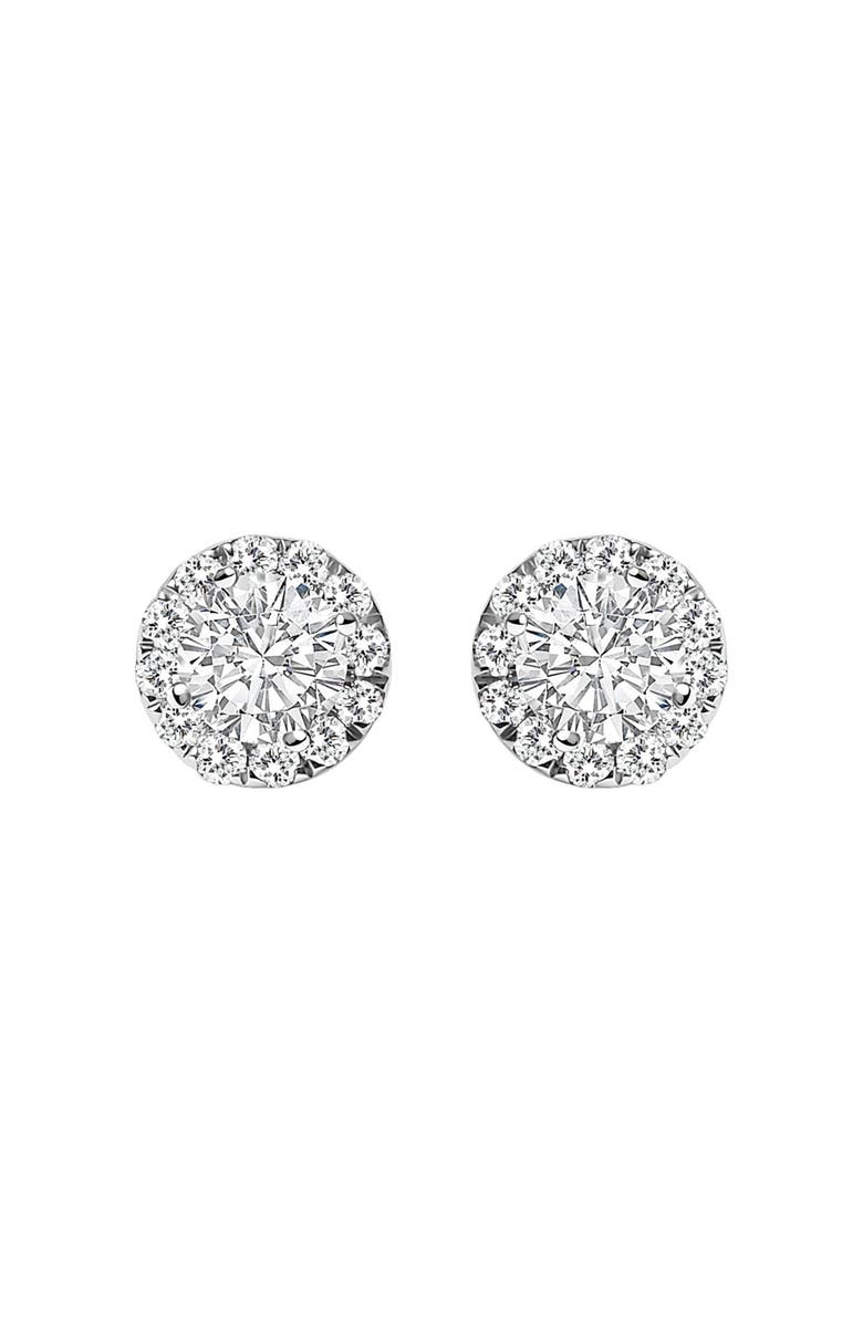 Haus of Brilliance 14K White Gold 1/2 Ct Lab-Grown Diamond Halo Stud Earring, Main, color, White