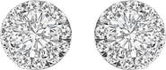 Haus of Brilliance 14K White Gold 1/2 Ct Lab-Grown Diamond Halo Stud Earring