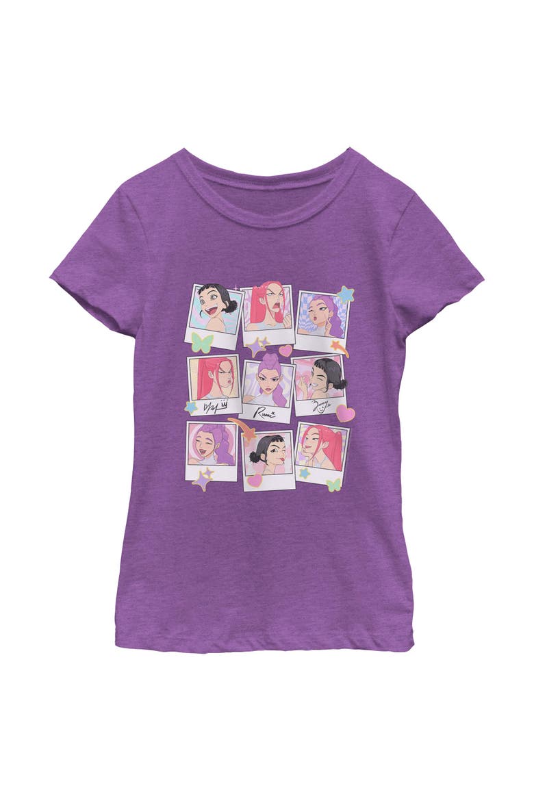 Girl's Kpop Demon Hunters Huntrix Photo Frames  Graphic T-Shirt, Main, color, Purple Berry