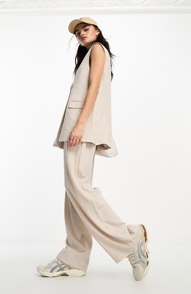 ASOS DESIGN Pleated Wide Leg Suit Trousers, Alternate, color, 