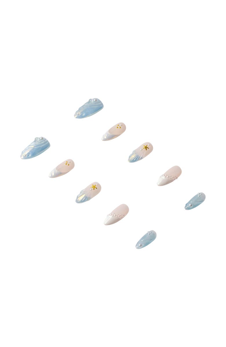 3H Nails Starry Dreams Luxury Handmade Press on Nails, Alternate, color, Soft Blue