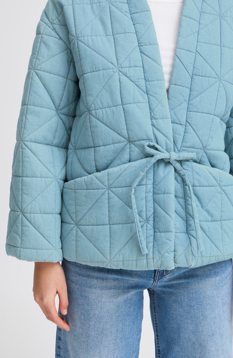 ICHI Quilted Denim Jacket, Alternate, color, 