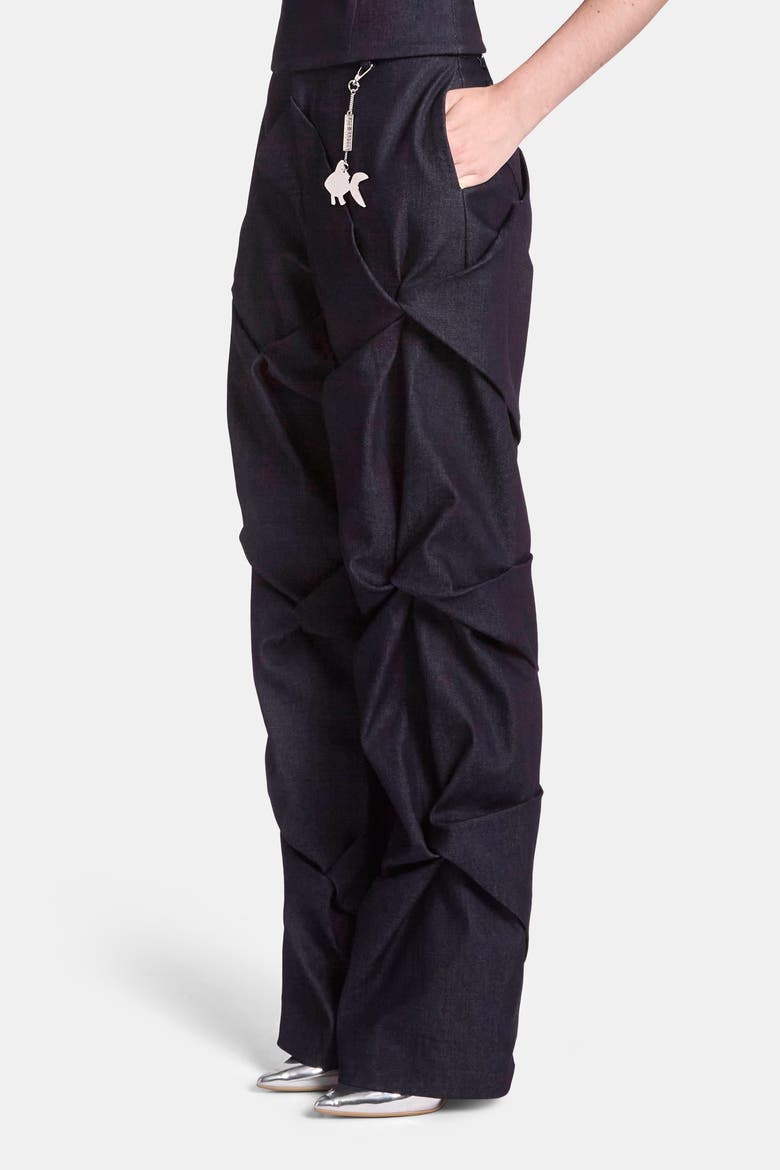 Astrid Draped Trousers, Alternate, color, Navy