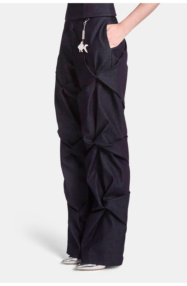 KATE BARTON Astrid Draped Trousers, Alternate, color, Navy