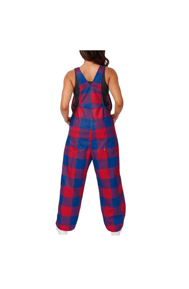 FOCO Women's FOCO Royal New York Giants Big Logo Plaid Overalls, Alternate, color,