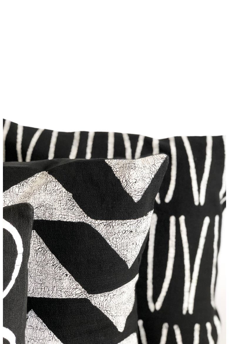 Sadza Triangles Pillow Cover - Ebony Black 18', Alternate, color, Black
