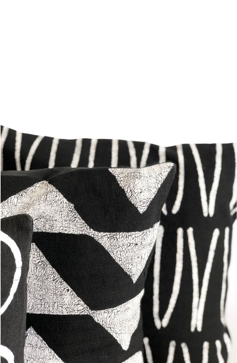 Mbare Sadza Triangles Pillow Cover - Ebony Black 18', Alternate, color, Black