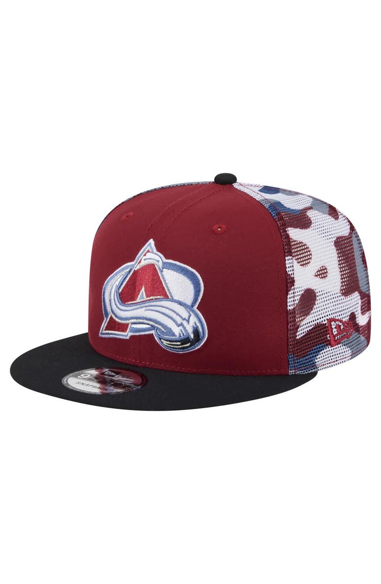 New Era Men's New Era Burgundy/Black Colorado Avalanche Camo Meshback 9FIFTY Snapback Hat, Main, color, 